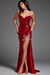 Jovani 40100 Bow Slit Tie Back Sequin Dress