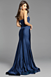 Jovani 43419 Pleated Corset High Slit Strapless Dress