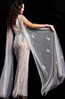 Jovani 23747 Cape Sleeves Illusion Dress