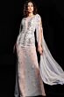 Jovani 23747 Cape Sleeves Illusion Dress