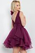 Jovani 22279 Plunging Neckline Flounce Skirt Dress