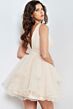 Jovani 22279 Plunging Neckline Flounce Skirt Dress