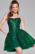 Jovani 40385 Floral Appliques Strapless Dress