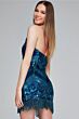 Jovani 40811 Fringe Hem Sequin Dress