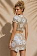 Jovani 51734 Floral Cropped Jacket 3-Piece Dress