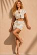 Jovani 51734 Floral Cropped Jacket 3-Piece Dress