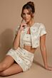 Jovani 51734 Floral Cropped Jacket 3-Piece Dress
