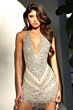 Jovani 52000 Plunging Halter Neckline Embellished Dress