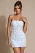 Jovani 52072 Floral Applique Strapless Fitted Dress