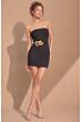 Jovani 53781 Floral Waist Strapless Straight Neck Dress