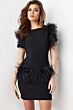 Jovani 24558 Short Sleeves Feather Dress