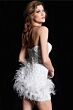Jovani 26226 Feather Skirt Sheer Corset Dress
