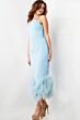 Jovani 36675 Feather Hem One Shoulder Dress