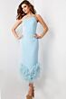 Jovani 36675 Feather Hem One Shoulder Dress