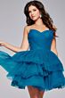 Jovani 41054 Layered Skirt Strapless Dress