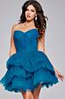Jovani 41054 Layered Skirt Strapless Dress