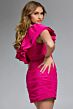 Jovani 39910 Ruffle One Shoulder Ruched Dress