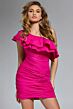 Jovani 39910 Ruffle One Shoulder Ruched Dress