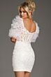 Jovani 40426 Ruffle Sleeves Sheer Corset Lace Dress