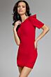 Jovani 42745 Puff Sleeve Boat Neckline Dress