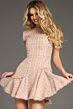 Jovani 44192 Cap Sleeve Jewel Neck Tweed Dress
