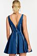 Jovani 44679 Zipper Accents Denim Dress
