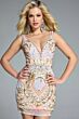 Jovani 45267 Plunging Back Embroidered Dress