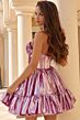 Jovani 45695 Pleated Bust Corset Top Metallic Dress