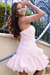 Jovani 45877 Rosette Skirt Pleated Strapless Dress