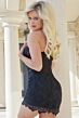 Jovani 45917 Illusion Corset Draped Skirt Lace Dress