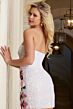 Jovani 46693 Floral Appliques Strapless Sequin Dress