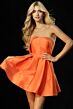 Jovani 44721 Strapless Satin Pleated Skirt Dress