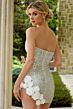 Jovani 45403 Rosette Hem Beaded Strapless Dress