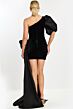 Jovani 45428 Puff Sleeve Bow Side Tail Dress