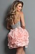 Jovani 47116 Rosette Skirt Strapless Blush Dress