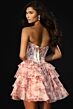 Jovani 48771 Tiered Ruffle Skirt Lace-Up Back Dress