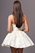 Jovani 52228 Basque Waist Floral Jacquard White Dress
