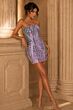 Jovani 52535 Purple Striped Sequin Bodycon Dress