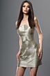 Jovani 52540 Strapless Straight Neckline Nude Metallic Dress