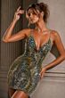 Jovani 52543 Strappy Back Sequin Mesh Black Dress