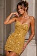 Jovani 52545 Strapless Sweetheart Neckline Yellow Bodycon Dress