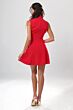 Jovani 53632 High Neck Red Crepe Dress