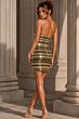 Jovani 53700 Striped Beadwork Black Gold Bodycon Dress