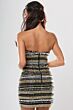 Jovani 53700 Striped Beadwork Black Gold Bodycon Dress