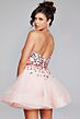 Jovani K42282 Glass-Beaded Bodice Pink Organza Dress