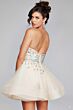 Jovani K42282 Glass-Beaded Bodice Pink Organza Dress