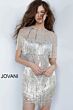 Jovani 11999 Jewel Neckline Fringe Short Dress