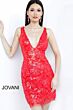 Jovani 4552 V-Back Sequin Short Dress