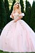 Jovani Q43231 Corset Bodice Ruffle Arm Band Quince Dress