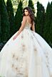 Jovani Q44559 Spaghetti Strap Basque Waist Quinceanera Gown